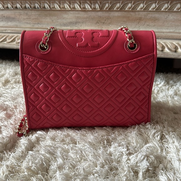 Tory Burch Fleming Medium Shoulder Bag Pink leather - Picture 3 of 13